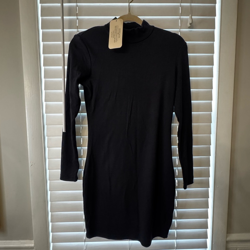 NWT Classic Black Long-Sleeve Mini Dress